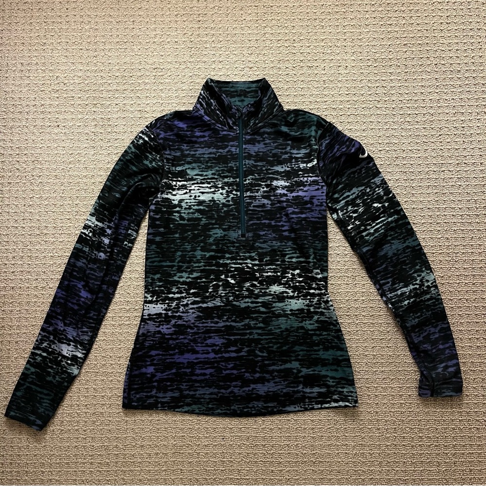Nike Pro Dri-Fit Quarterzip - Purple/Green/Black Pattern